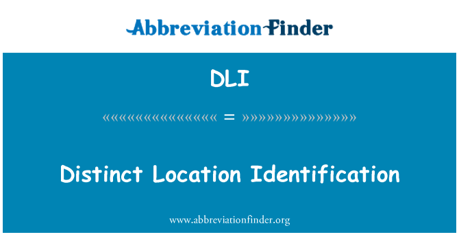 DLI: Posamezni lokaciji identifikacija