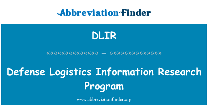 DLIR: Obrany logistika informací výzkumný Program