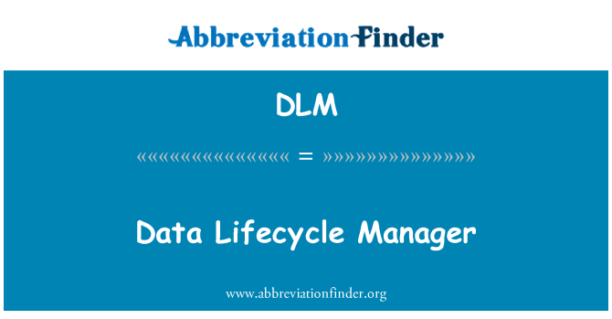 DLM: Data Lifecycle Manager