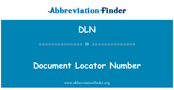 DLN: Numer dokumentu Locator