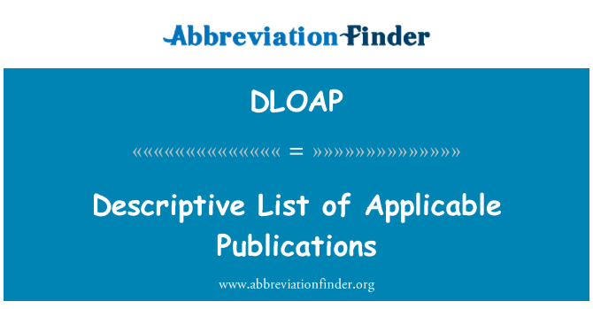 DLOAP: लागू प्रकाशनों के वर्णनात्मक सूची