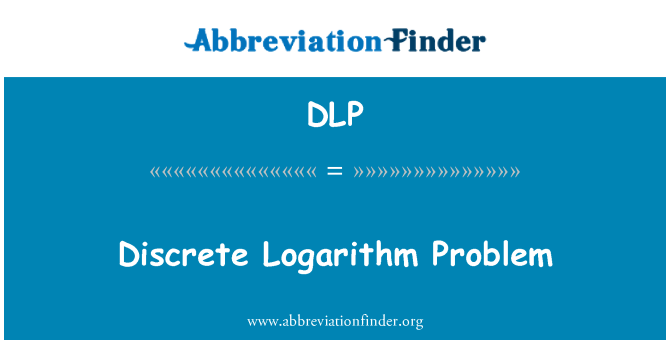 DLP: Problema del logaritme discret