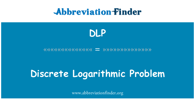 DLP: Diskrétní logaritmické problém