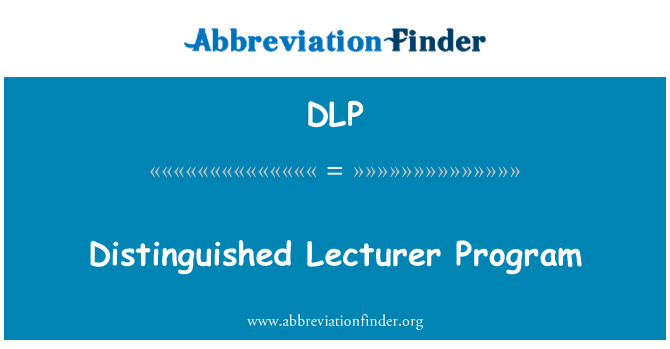 DLP: Programme Distinguished Lecturer