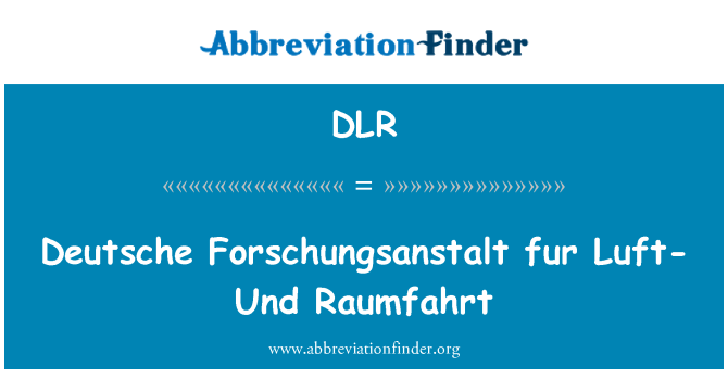 DLR: Deutsche Forschungsanstalt 모피 Luft Und Raumfahrt