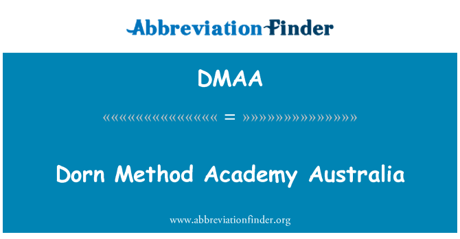 DMAA: Ostrali Academy metòd Dorn