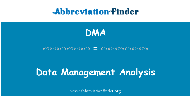 DMA: 데이터 관리 분석