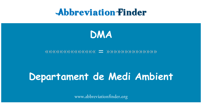 DMA: DEPARTAMENT de Medi Ambient