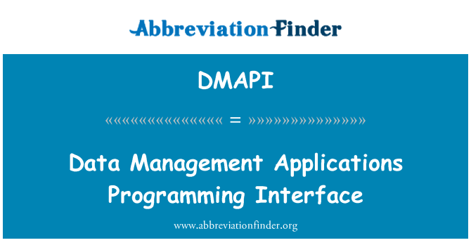 DMAPI: Applikazzjonijiet ta ' l-amministrazzjoni tad-data Interface ta ' l-ipprogrammar