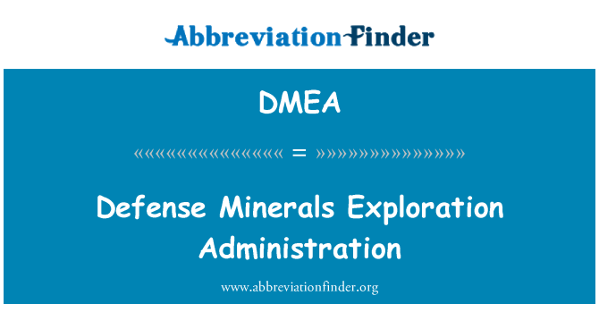 DMEA: Mineralien Exploration Wehrverwaltung