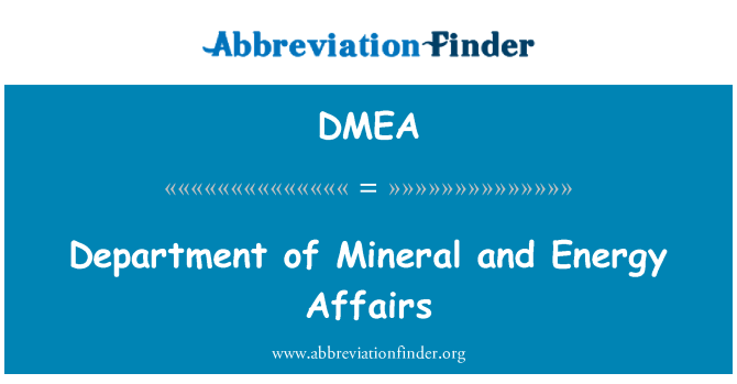 DMEA: Departamentas, mineralinių ir energetikos srityje