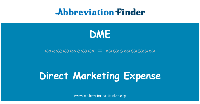 DME: Direct Marketing Expense
