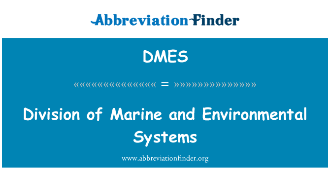 DMES: División de los sistemas marinos y del medio ambiente