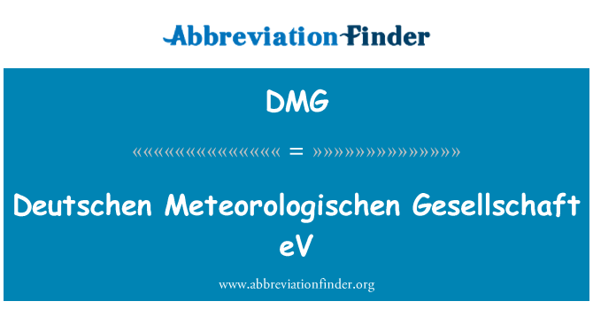 DMG: Deutschen Meteorologischen Gesellschaft eV