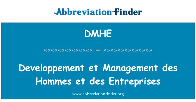 DMHE: Developpement و همکاران مدیریت des Hommes et des Entreprises