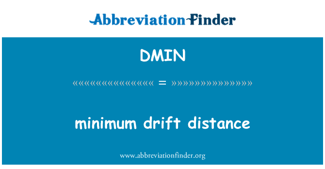 DMIN: vzdialenosti minimálne drift