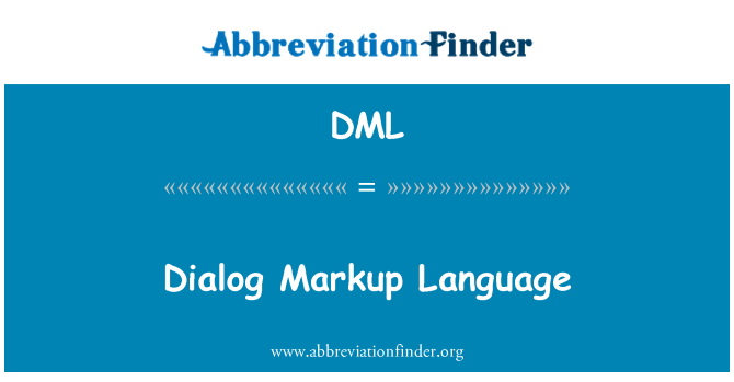 DML: Dialog Markup Language