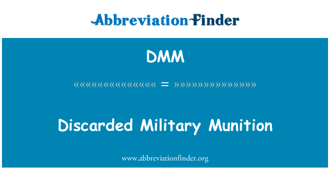 DMM: Munition militari skartati