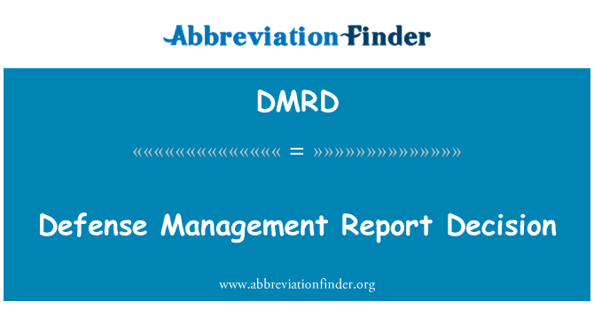 DMRD: Gestion defans rapò desizyon