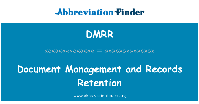 DMRR: 문서 관리 및 기록 유지