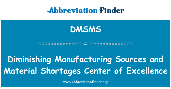 DMSMS: Zmniejszenie produkcji źródeł i materiałów niedobory centrum doskonałości