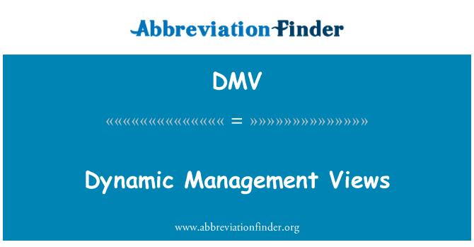 DMV: Management dinamic Views