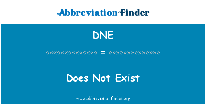 DNE: No existeix