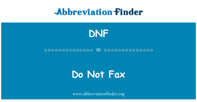 DNF: Не факсом