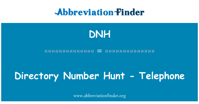 DNH: Directory Number Hunt - Telephone