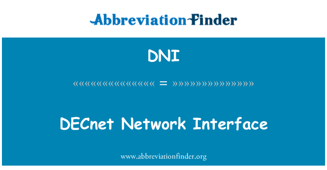 DNI: อินเทอร์เฟซเครือข่าย DECnet