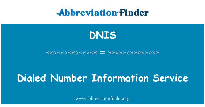 DNIS: شماره اتصال به شبکه اطلاعات خدمات