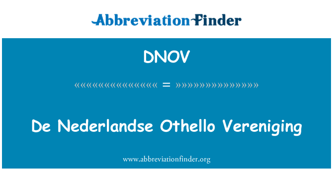 DNOV: De Nederlandse Vereniging di Othello