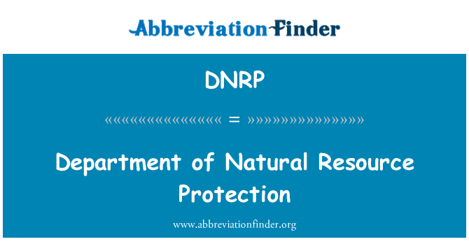 DNRP: Protección del Departamento de recursos naturales