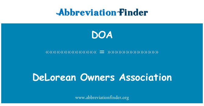 DOA: DeLorean Owners Association