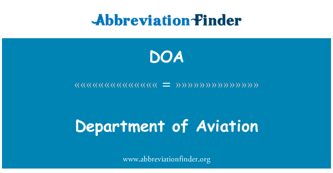 DOA: Department of Aviation