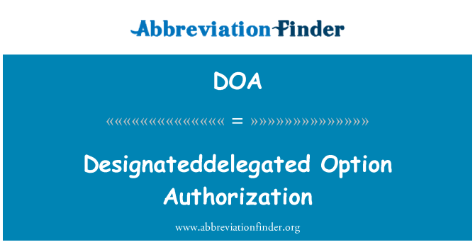 DOA: Designateddelegated možnosť povolenia