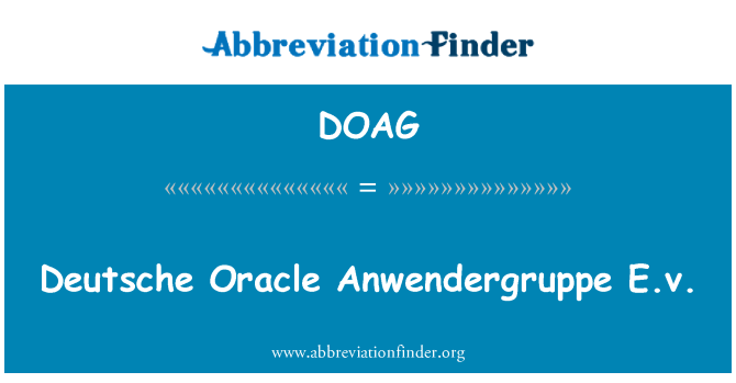 DOAG: Deutsche Oracle Anwendergruppe E.v.