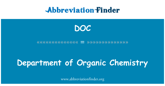 DOC: Department of Organic Chemistry