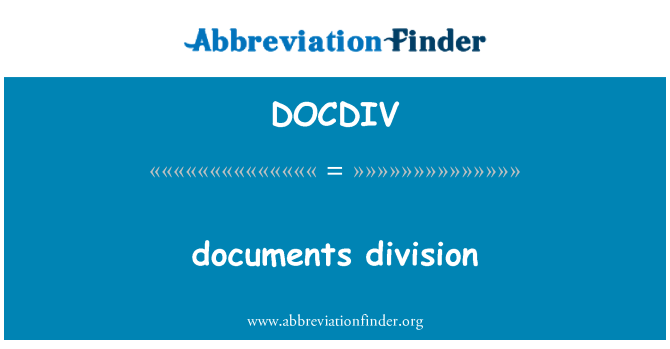 DOCDIV: документи дивизия