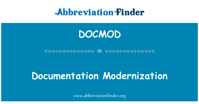 DOCMOD: Dokumentation modernisering