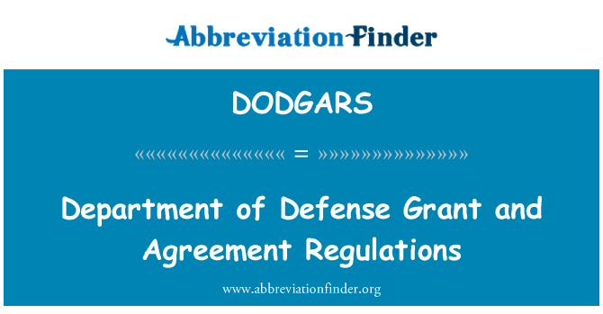 DODGARS: Επιχορήγηση του Υπουργείου Άμυνας και κανονισμών της συμφωνίας