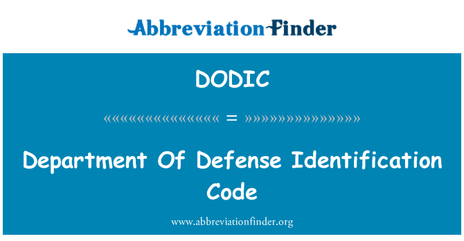 DODIC: 国防部门的标识代码