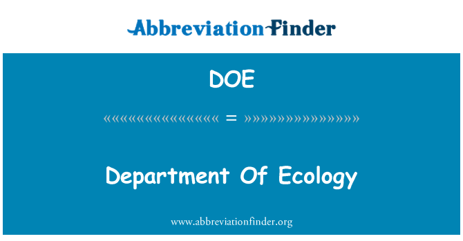 DOE: Department Of Ecology