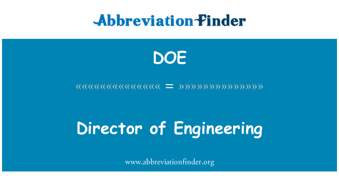 DOE: Director de ingeniería