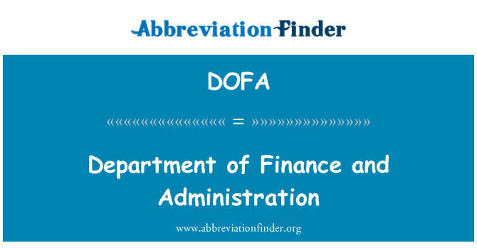 DOFA: แผนกการเงินและการจัดการ