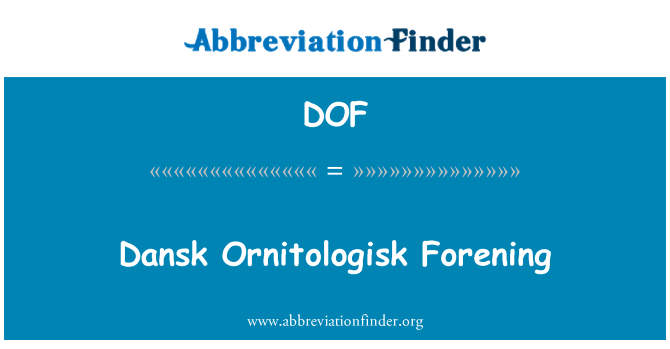DOF: Dansk Ornitologisk Forening