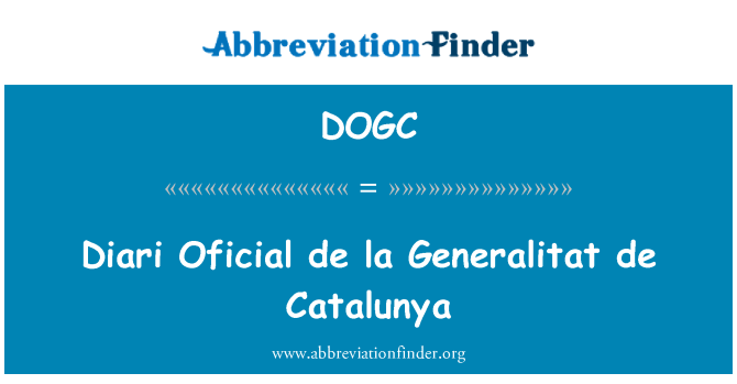 DOGC: Diari 공식 드 라 Generalitat 드 Catalunya