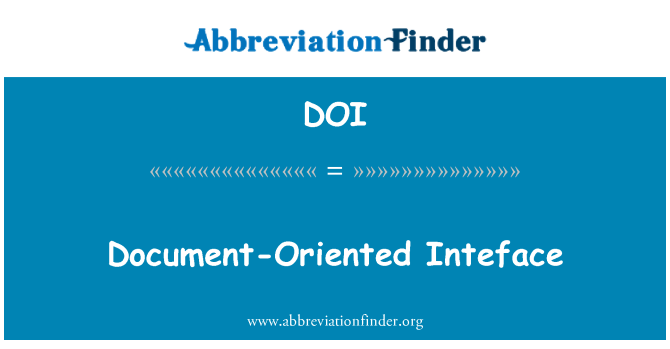 DOI: Dokument orientované rozhraní