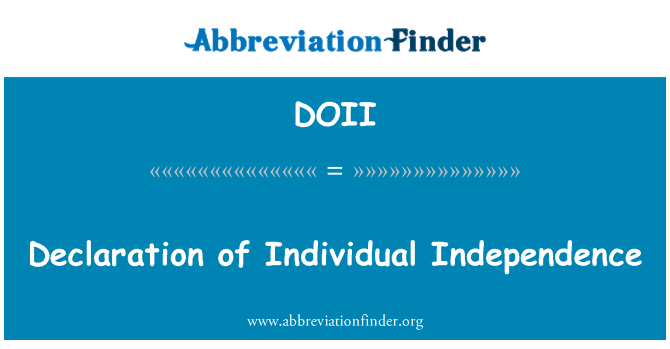 DOII: Individuell självständighetsförklaringen