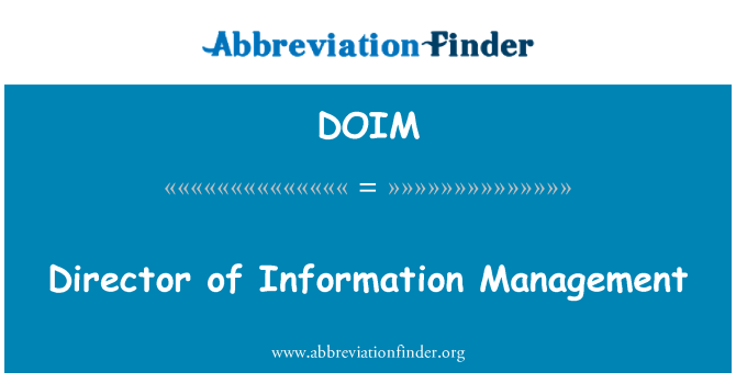 DOIM: Direktè de Gestion enfòmasyon